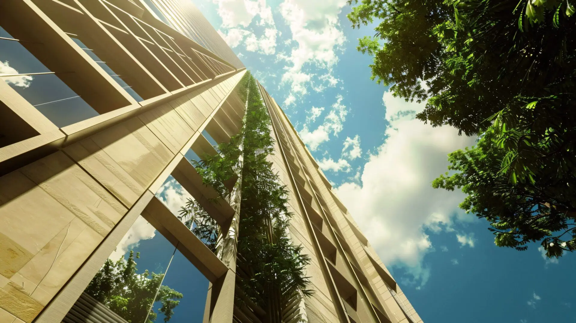 Batiment avec ciel et arbres